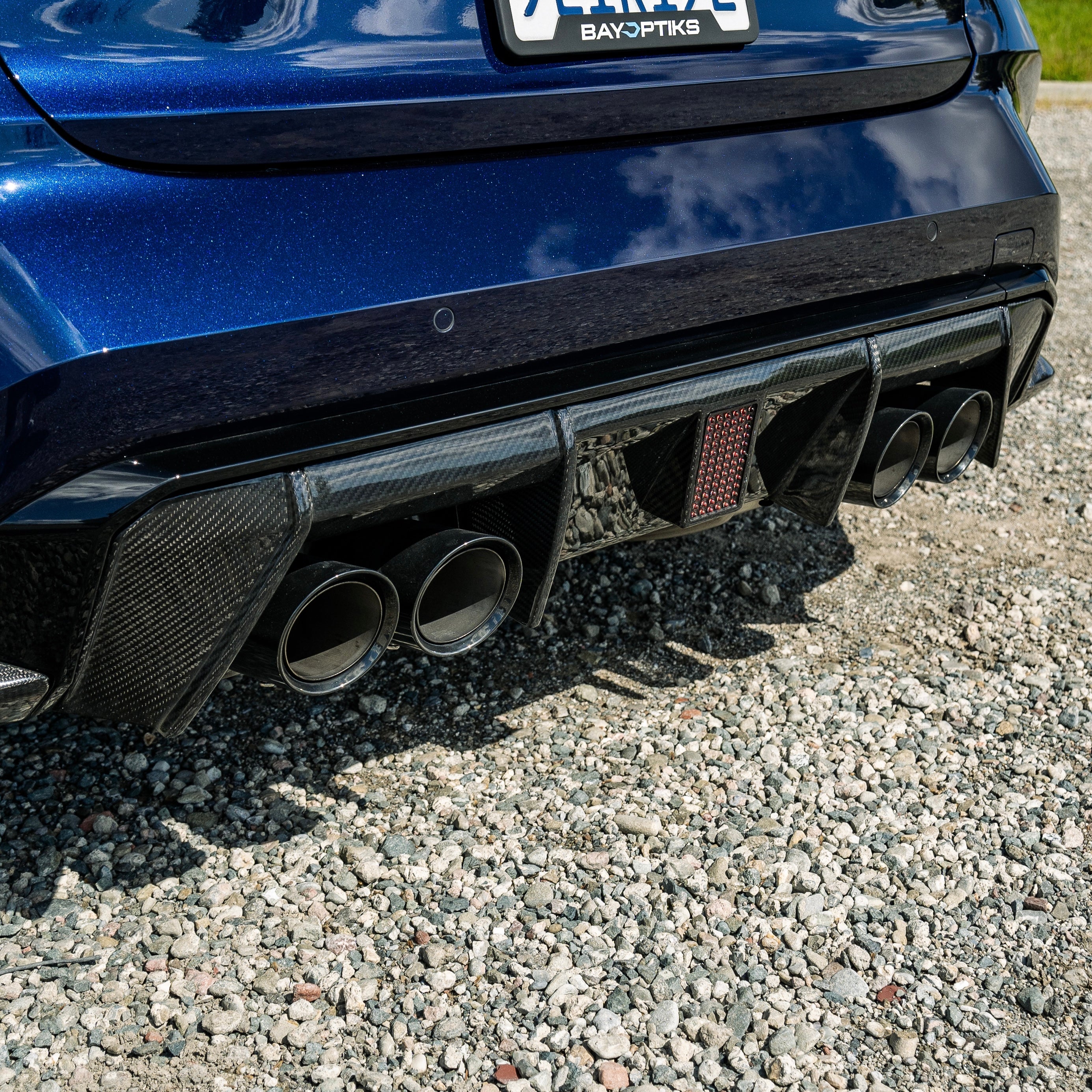 BMW G8X G80 G82 M3 M4 Carbon Fiber LED Rear Center Diffuser