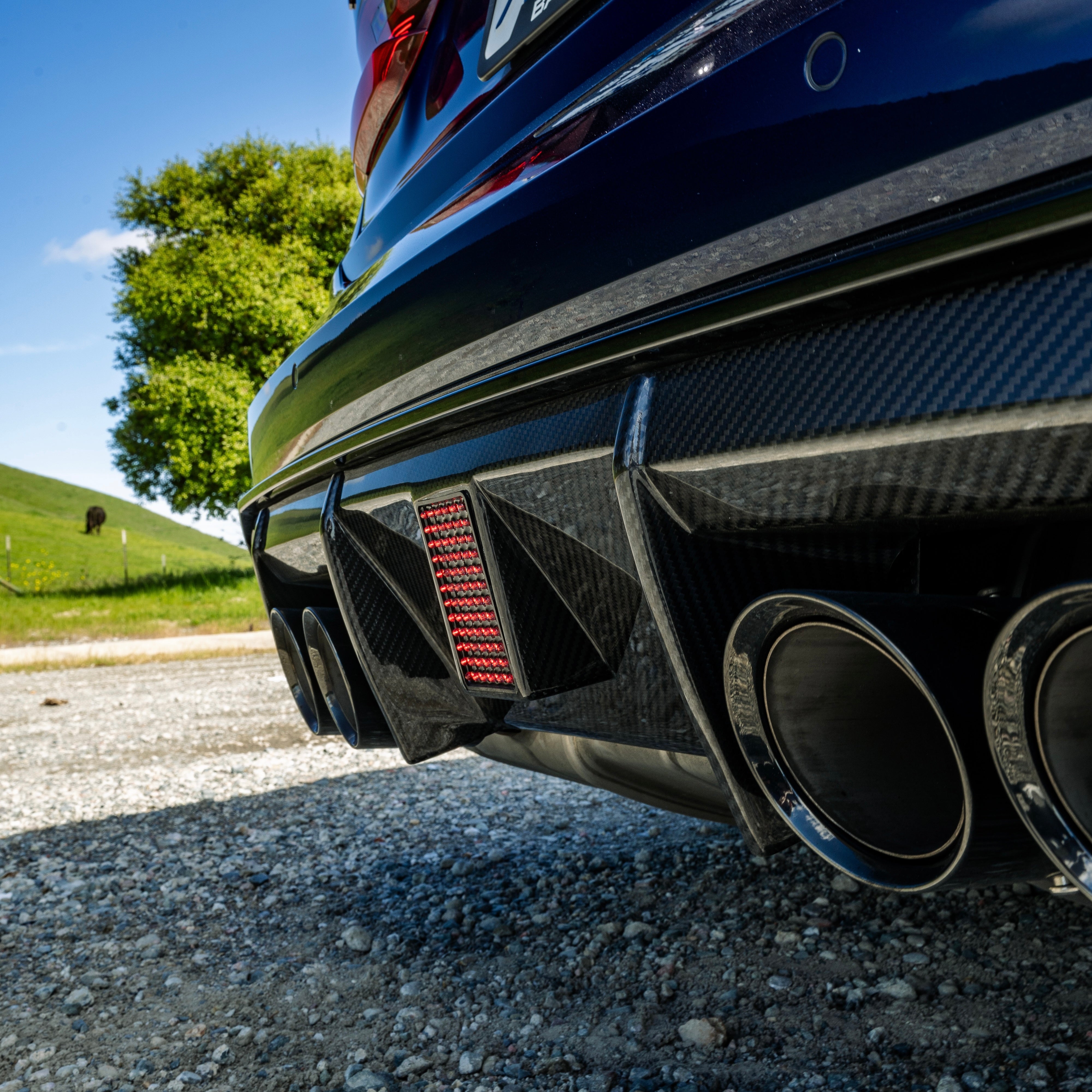 BMW G8X G80 G82 M3 M4 Carbon Fiber LED Rear Center Diffuser