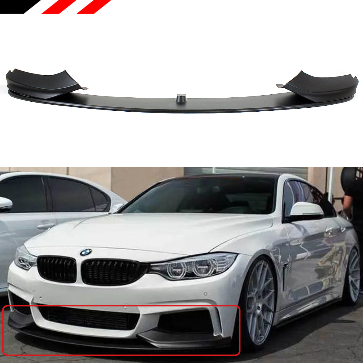 4 Series BMW Front Lip Satin Black 2014-2020