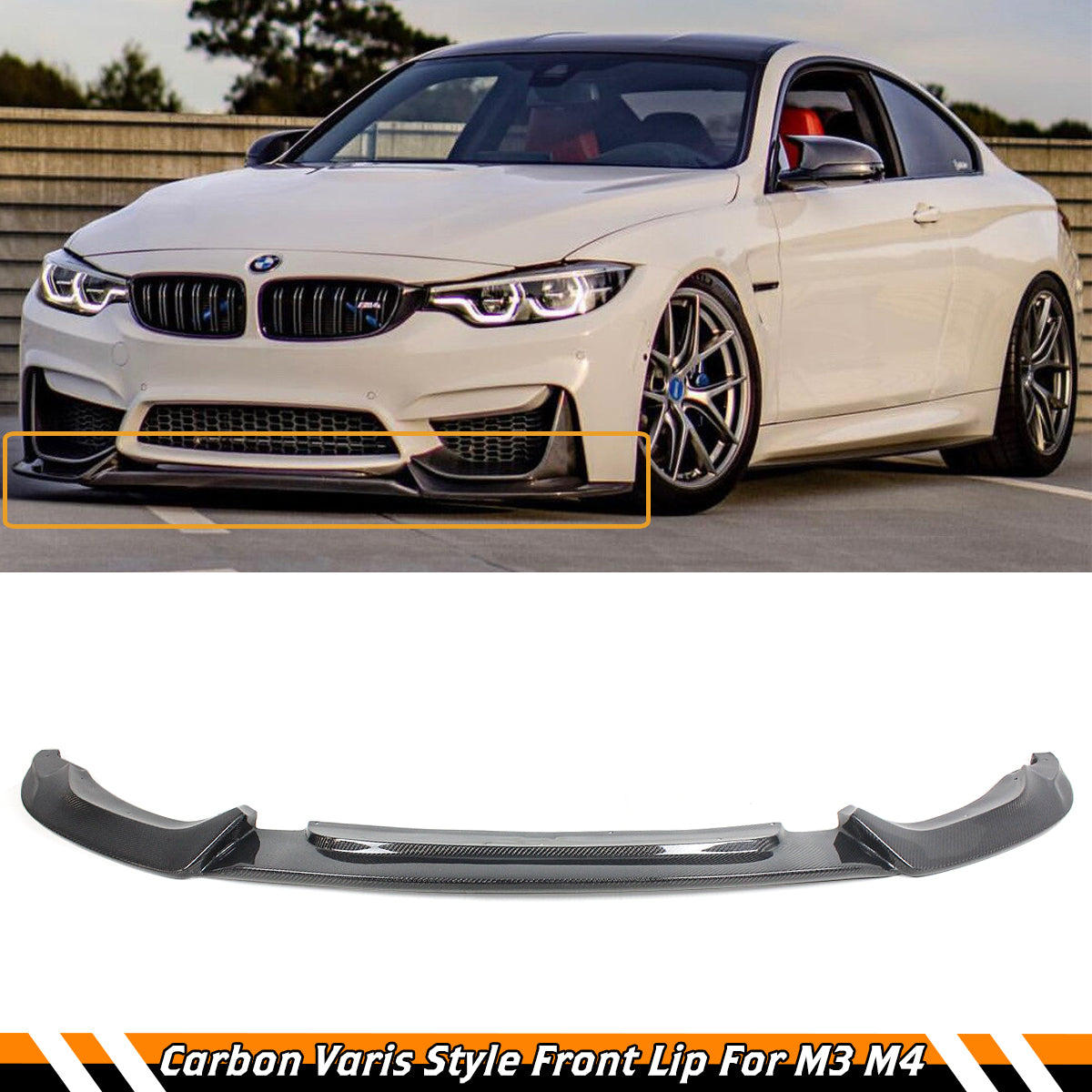 F8X F80 M3 F82 F83 M4 Carbon Fiber Varis Style Front Lip (2015-2020)