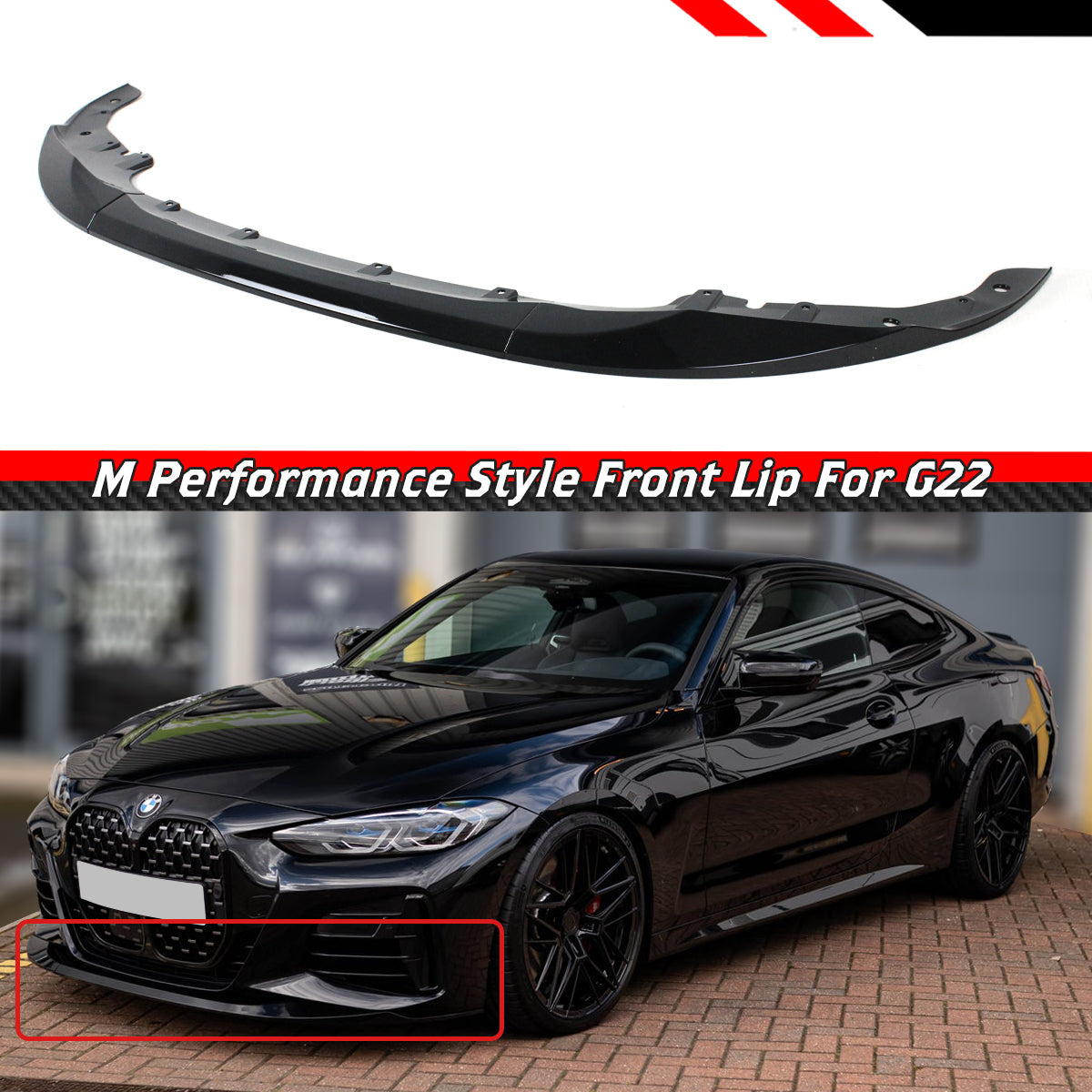 G22 G23 BMW Glossy Black Front Lip 2021-2023