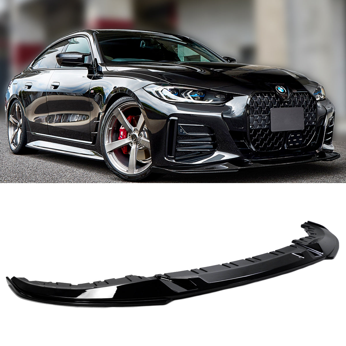 G26 4 Series BMW Glossy Black Front Lip 2021-2023