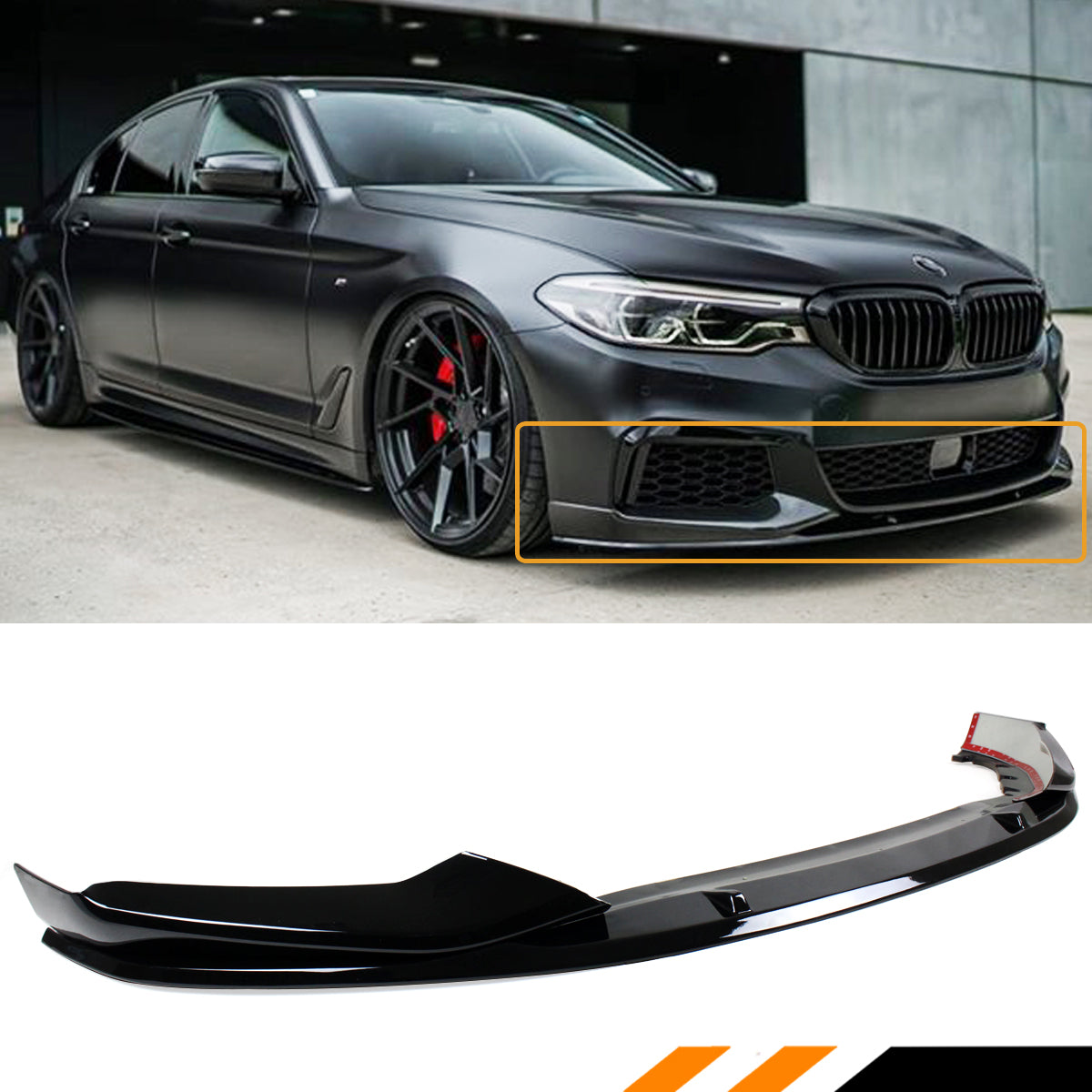 G30 BMW M Sport Front Lip Glossy Black 2017-2021