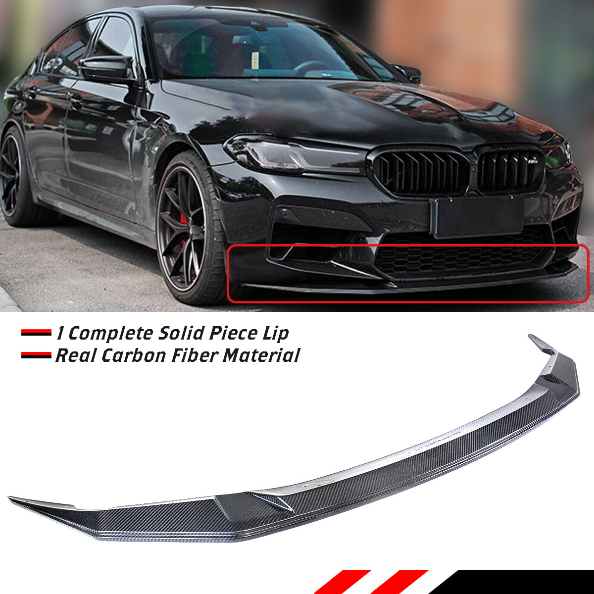 BMW LCI F90 M5 GTS Style Carbon Fiber Front Lip Carbon Fiber 2021+