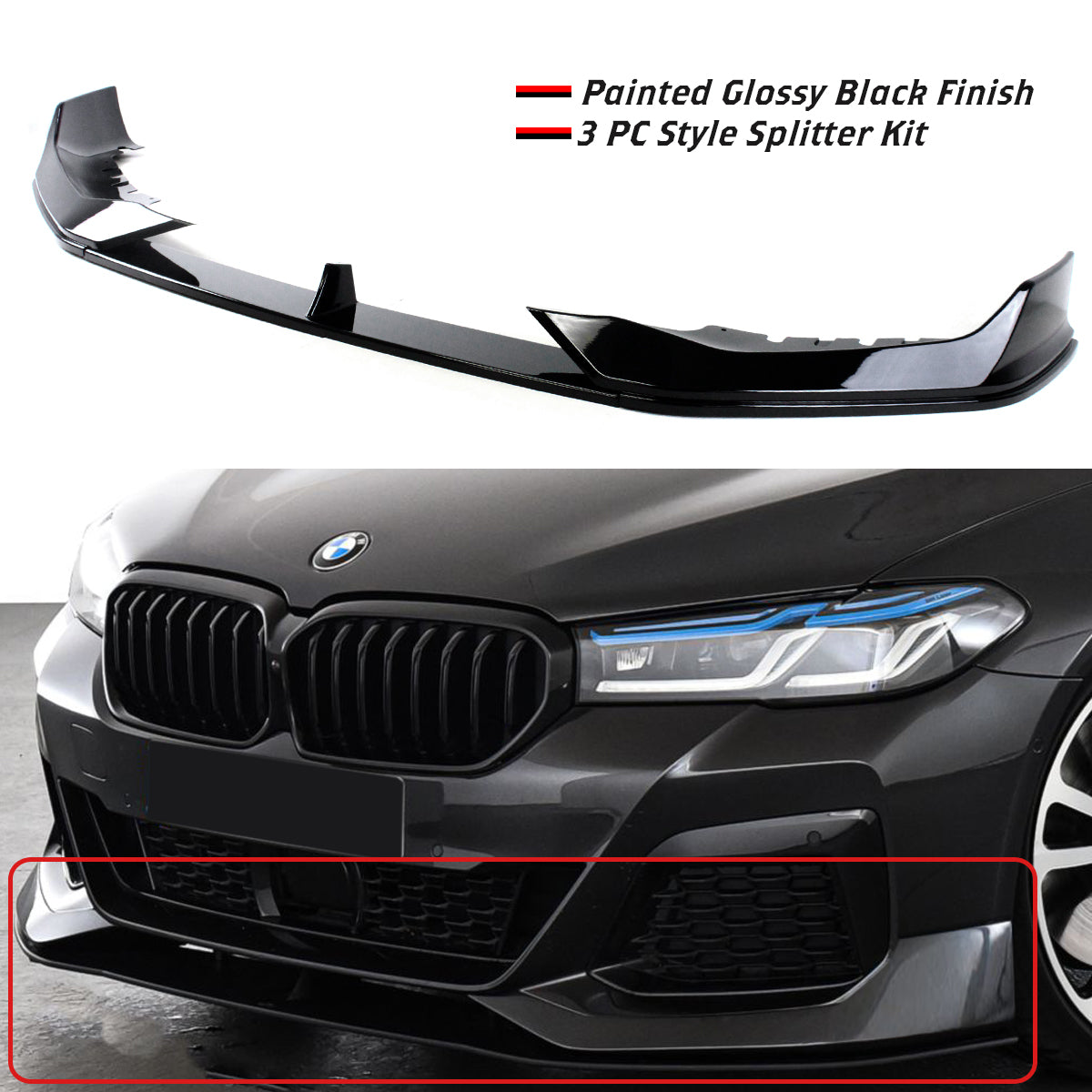 G30 G38 BMW All Models Splitter Glossy Black 2020+