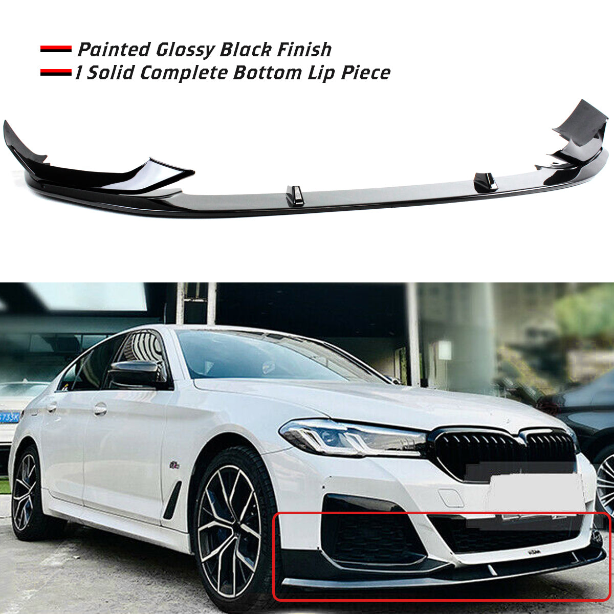 G30 G38 BMW All Models Front Lip Glossy Black 2020+