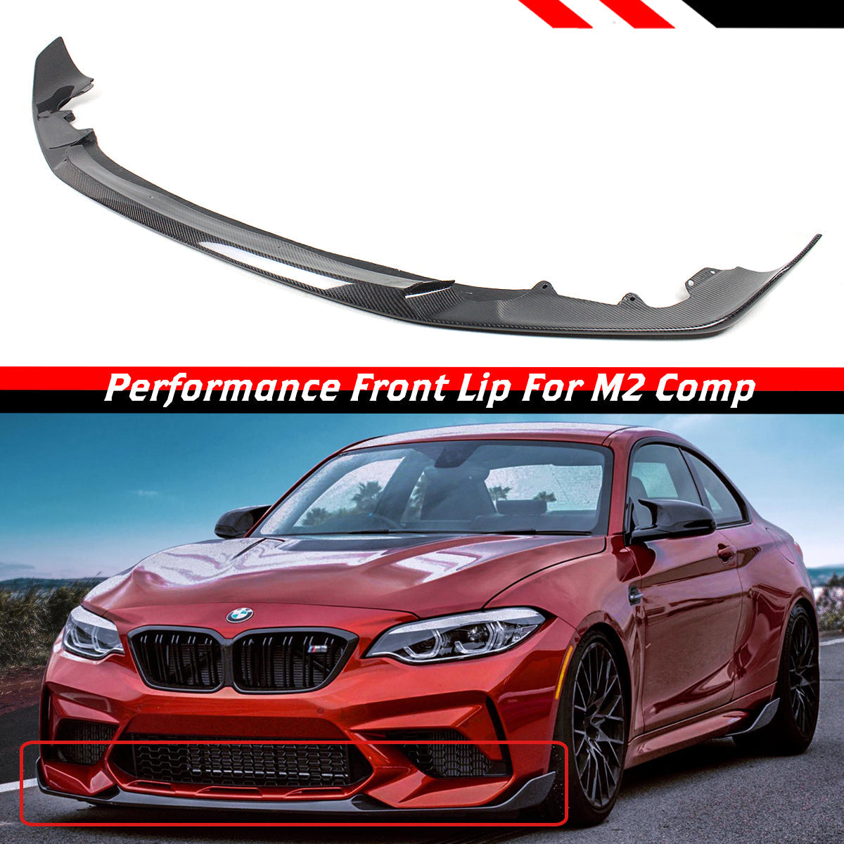 BMW F87 M2 Competition Models Front Lip Carbon Fiber 2019-2021