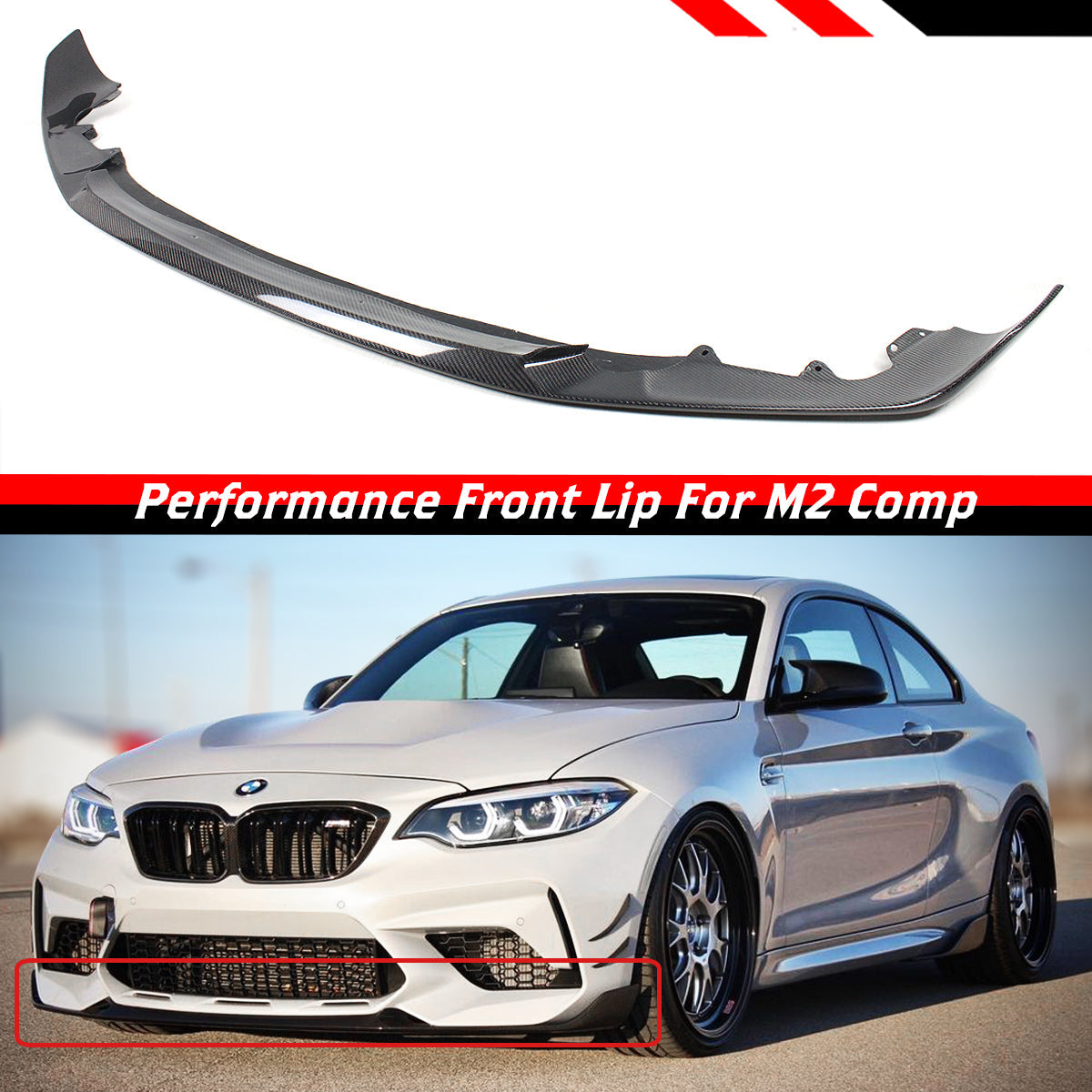 BMW F87 M2 Competition Models Front Lip Carbon Fiber 2019-2021