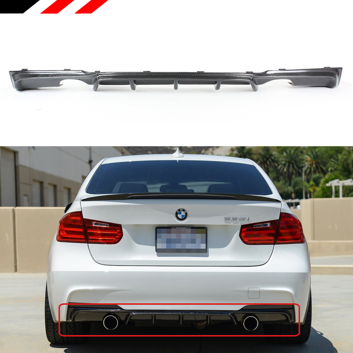 BMW F30 3 Series Carbon Fiber Diffuser 2012-2018