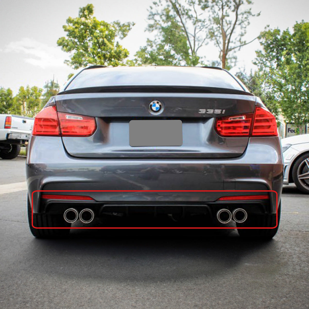 BMW F30 3 Series Satin Black Diffuser (2012-2018)