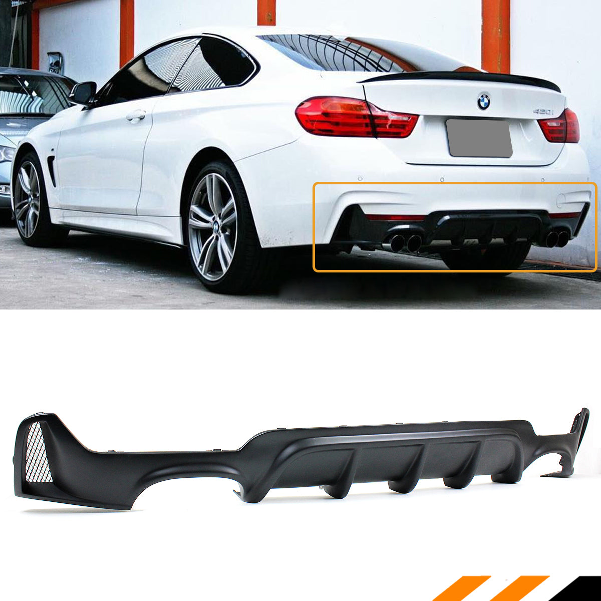 4 Series BMW Diffuser Satin Black Color 2014-2020