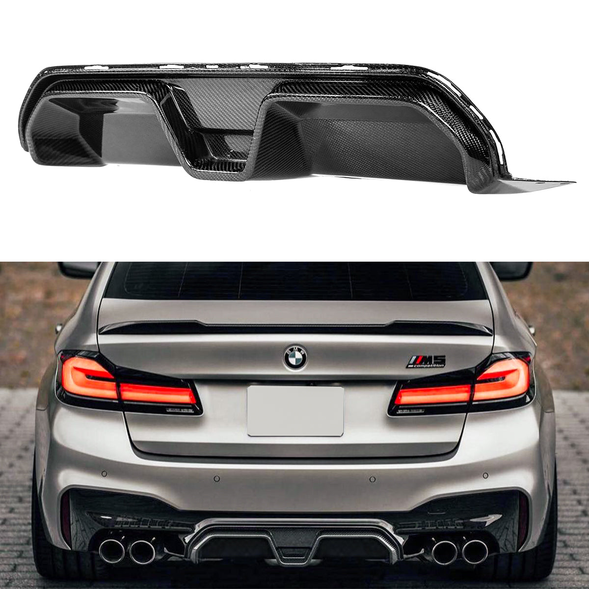 M5 BMW All Models Middle Diffuser Carbon Fiber 2018-2023