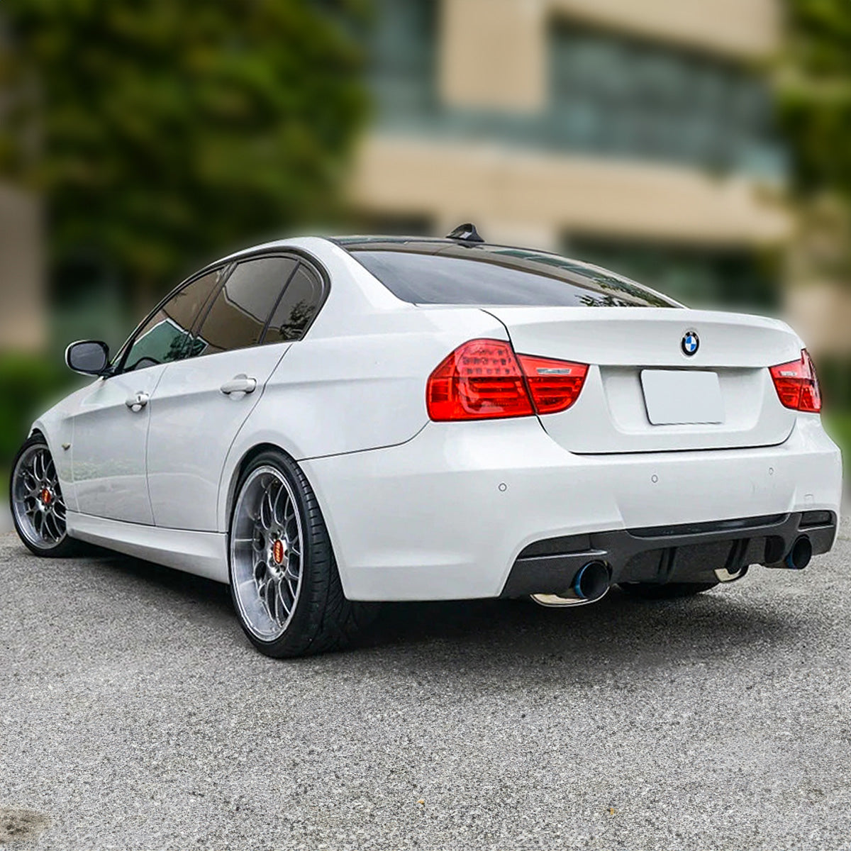 E90 E91 3 Series BMW Diffuser Glossy Black 2005-2013