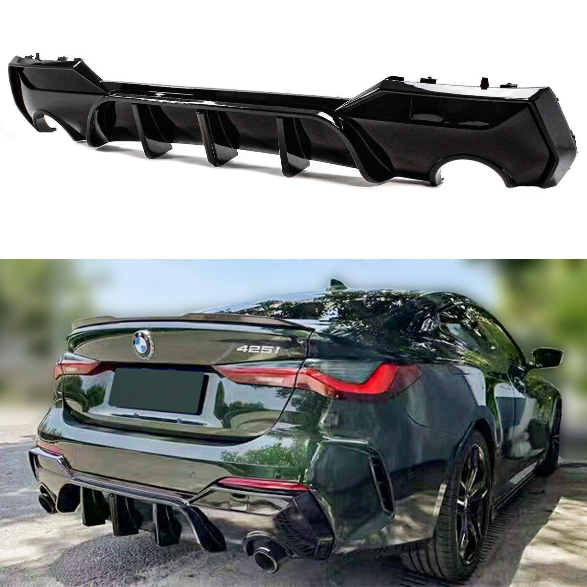 G22 G23 BMW Glossy Black Diffuser 2021-2023