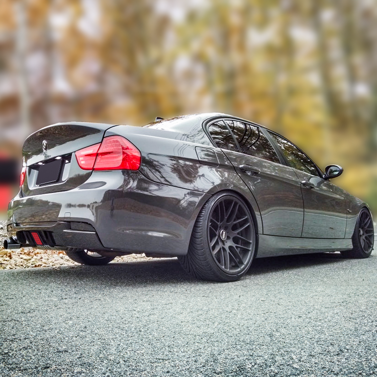 E90 E91 3 Series BMW Diffuser Glossy Black 2005-13