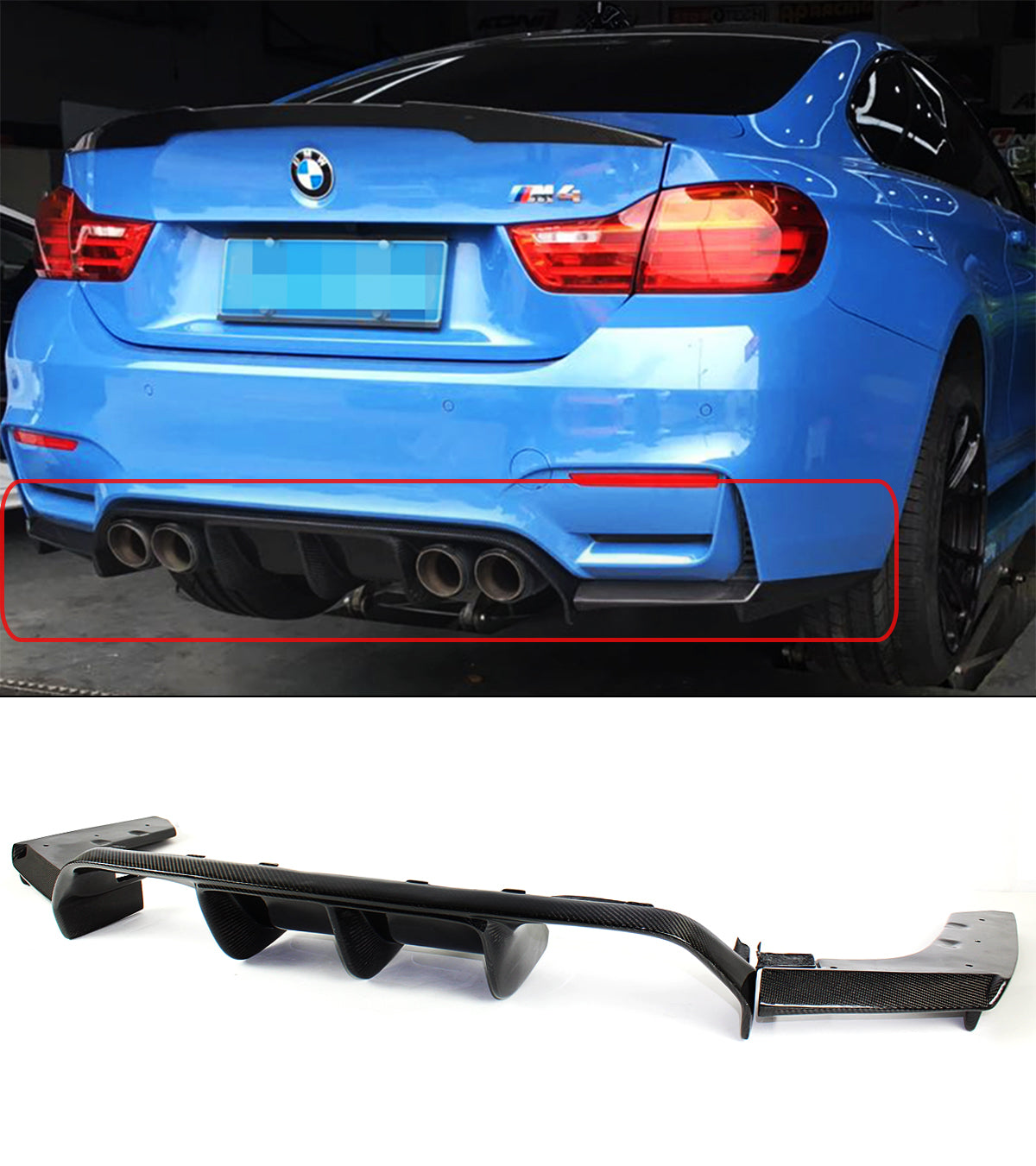 F8X F80 M3 F82 F83 M4 Carbon Fiber Diffuser (2015-2020)