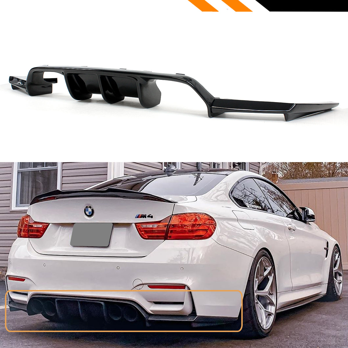 F8X F80 M3 F82 F83 M4 Gloss Black Diffuser (2015-2020)