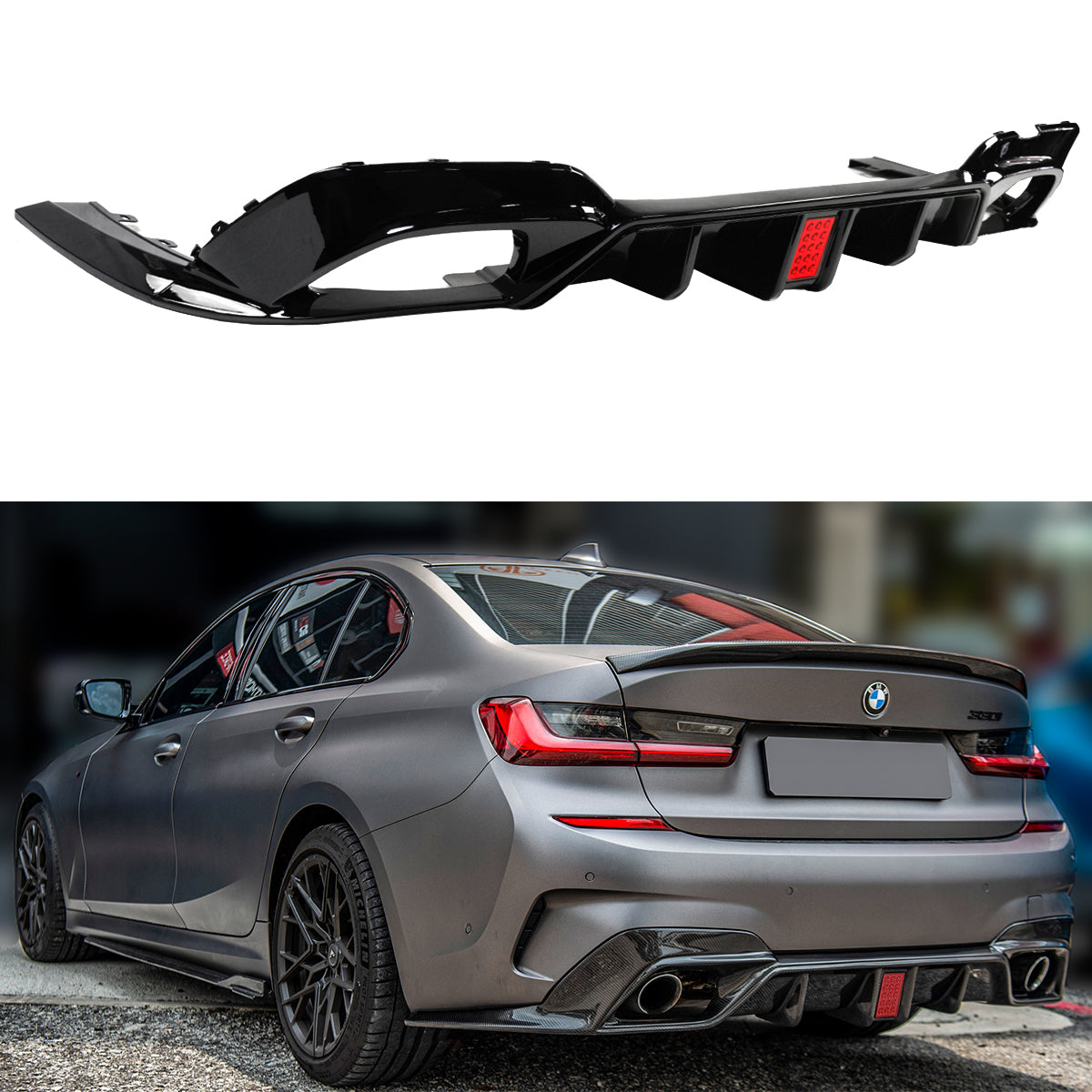 G20 3 Series BMW Glossy Black LED Diffuser 2019-2022