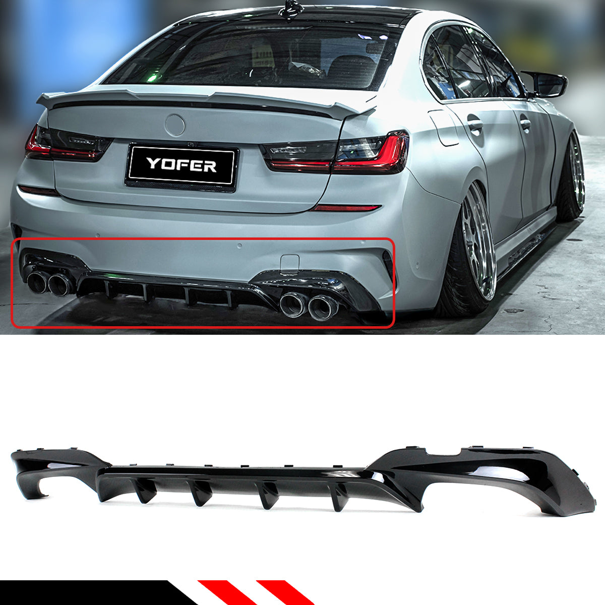 G20 3 Series BMW Diffuser Glossy Black 2019-2022