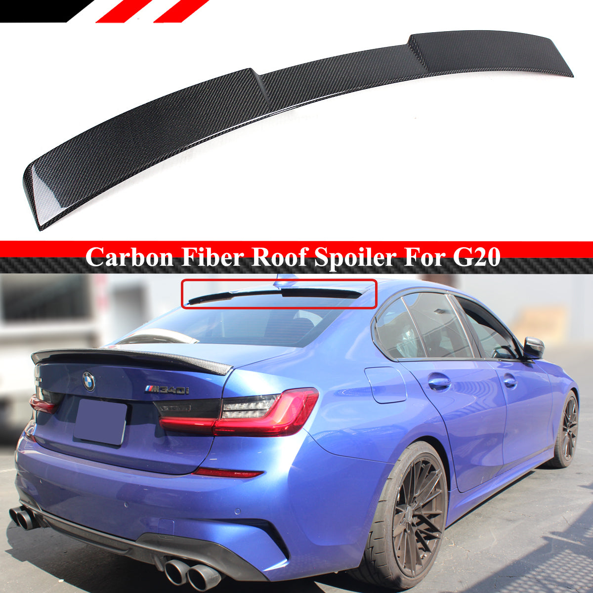 BMW G80 M3 G20 3 Series Carbon Fiber Roof Spoiler (2019 - Present)