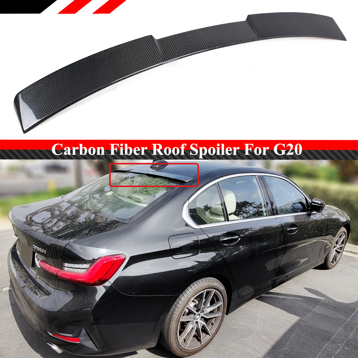 BMW G80 M3 G20 3 Series Carbon Fiber Roof Spoiler (2019 - Present)