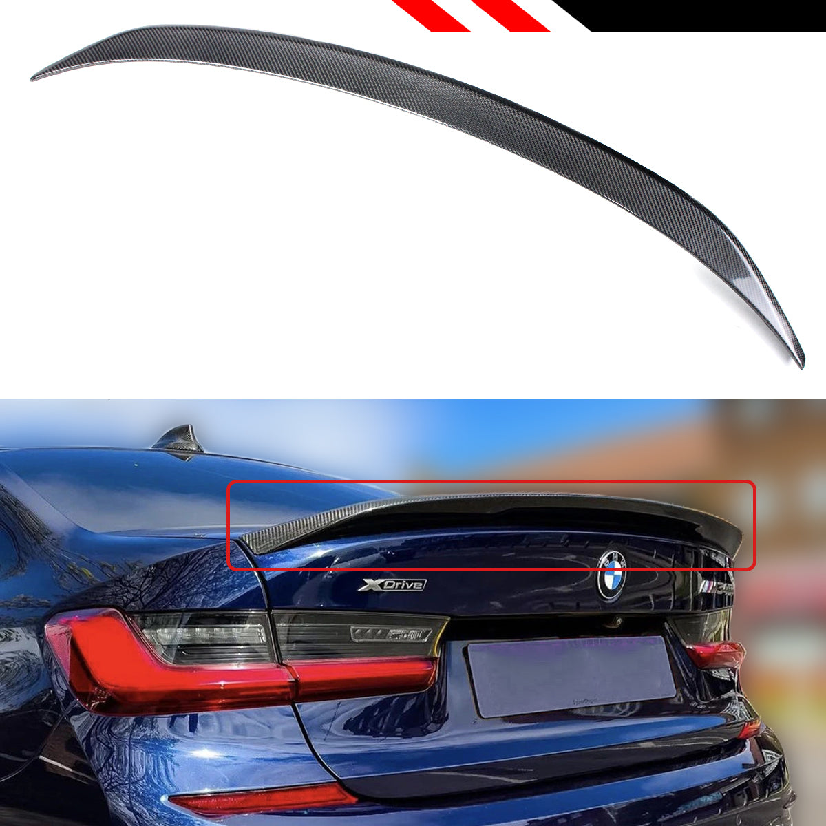 BMW G80 M3 & G20 3 Series Carbon Fiber M Performance Style Rear Spoiler