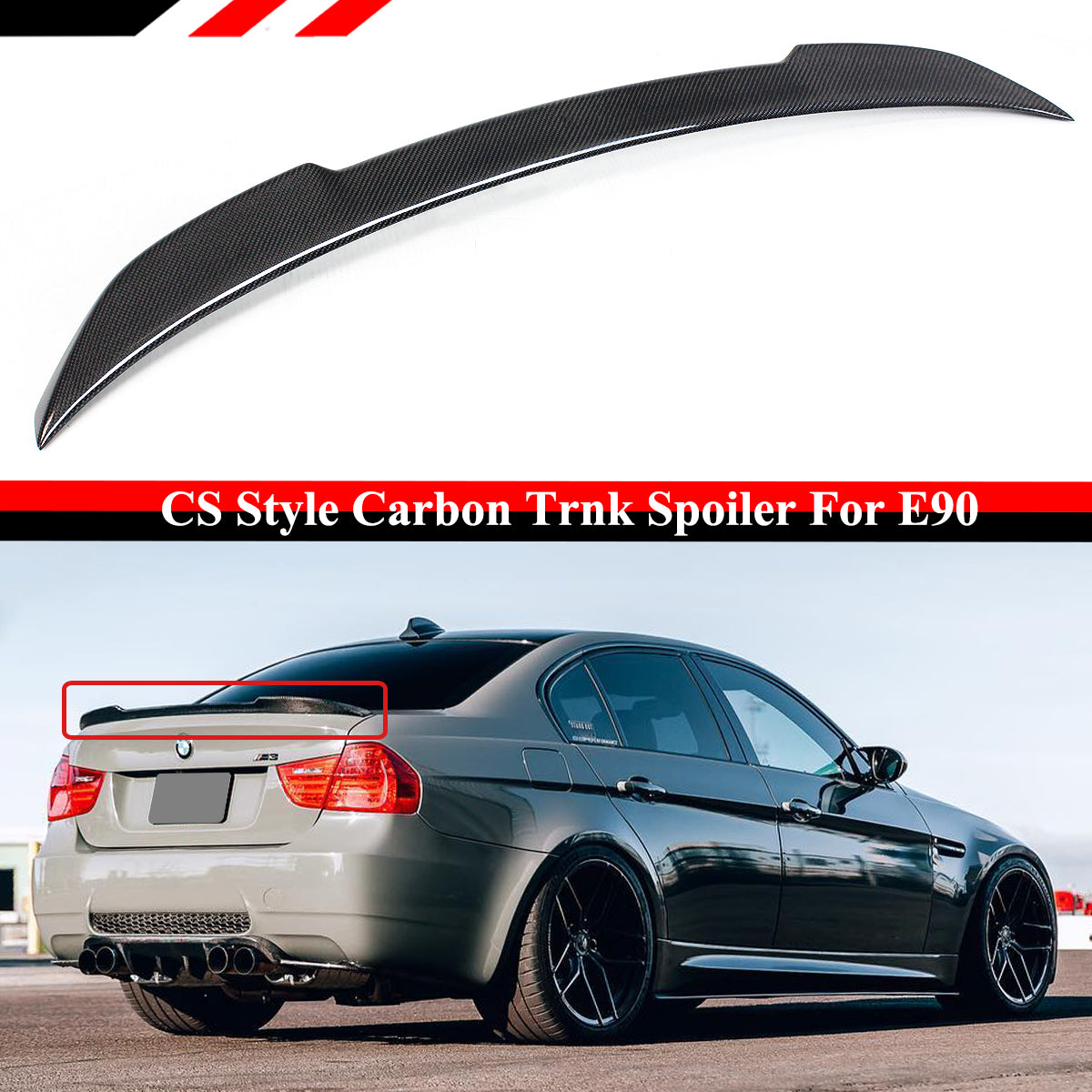 BMW E90 3 Series Spoiler Carbon Fiber 2006-2011