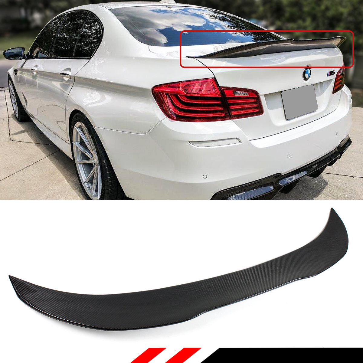 F10/F11 5 Series BMW Trunk Spoiler Carbon Fiber 2011-2016