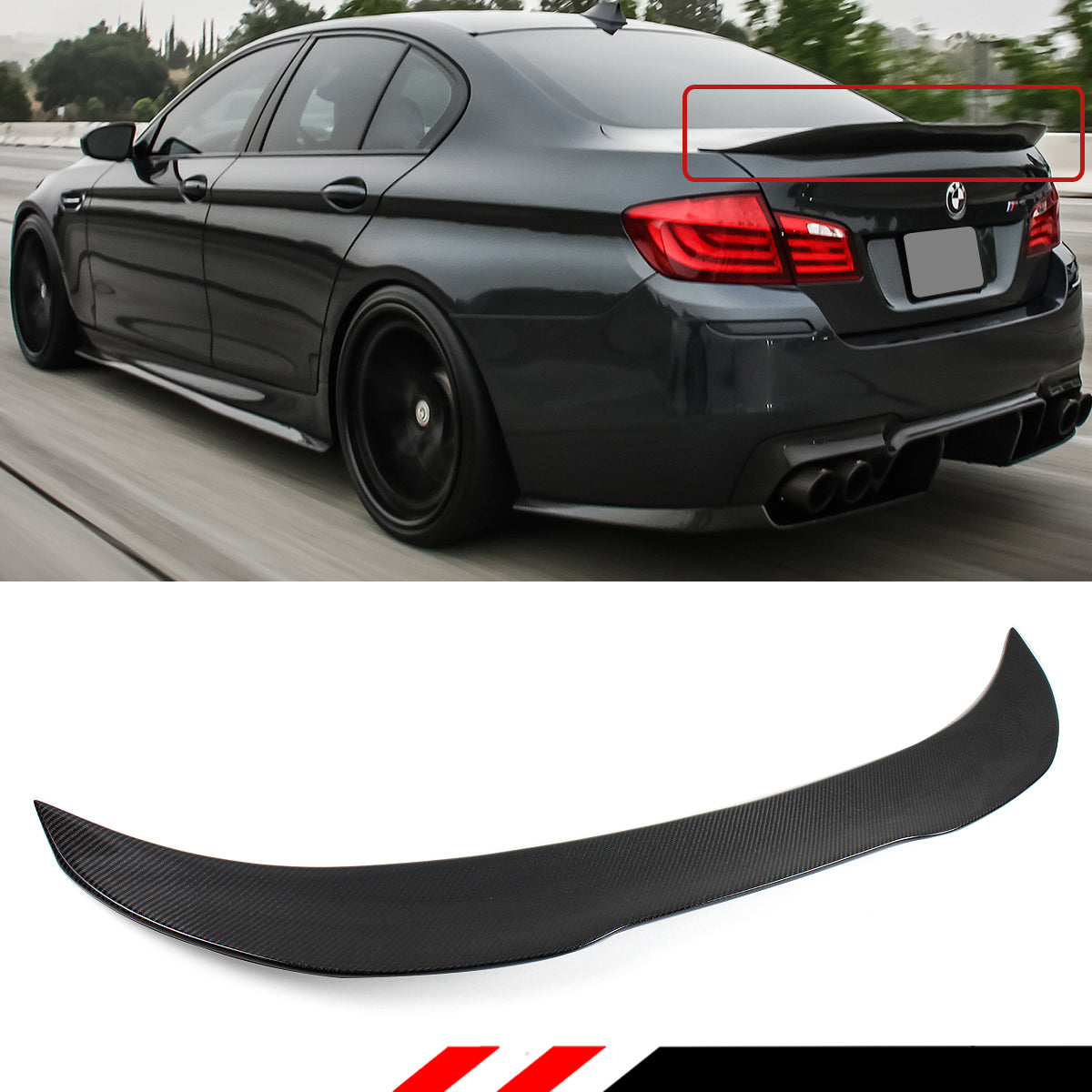 F10/F11 5 Series BMW Trunk Spoiler Carbon Fiber 2011-2016