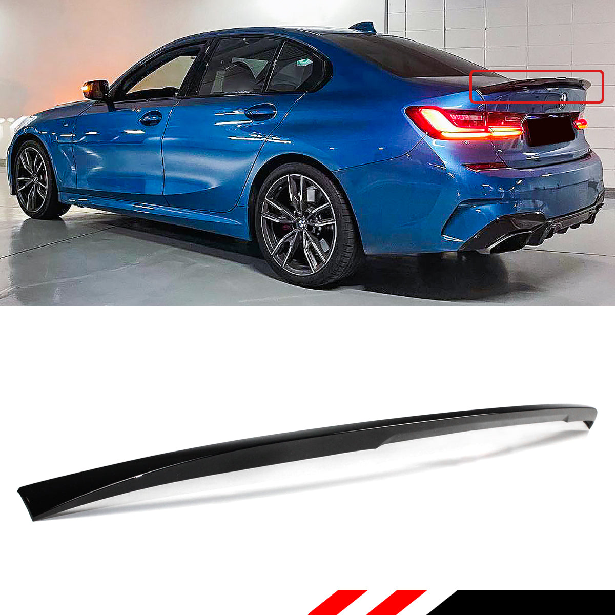 BMW G80 M3 & G20 3 Series Gloss Black M Performance Style Rear Spoiler