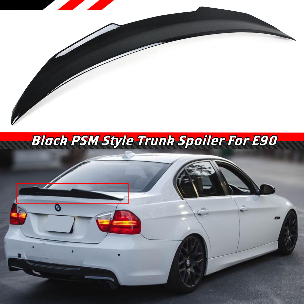 E90 3 Series BMW Glossy Black Spoiler 2006-2011