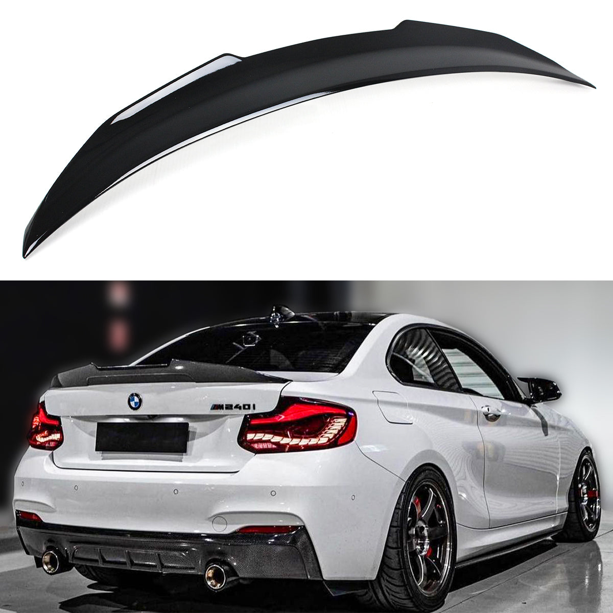 F22 2 Series BMW Glossy Black Spoiler 2014-2021