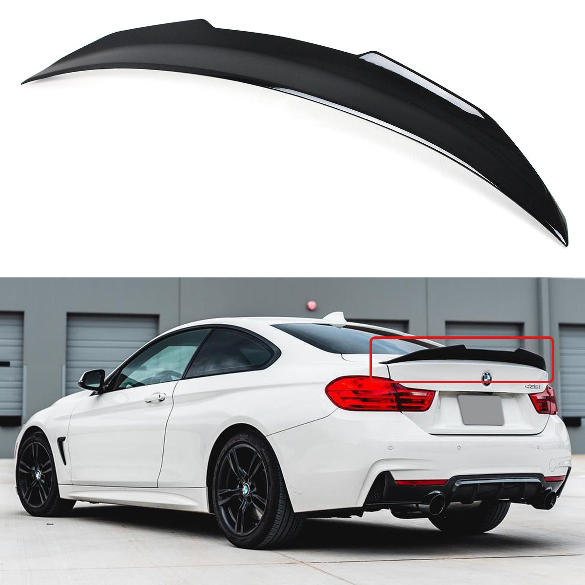 F32 4 Series BMW Trunk Spoiler Glossy Black 2014-2020