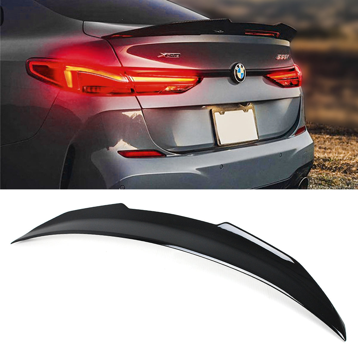 F44 2 Series BMW Trunk Spoiler Glossy Black 2014-2022