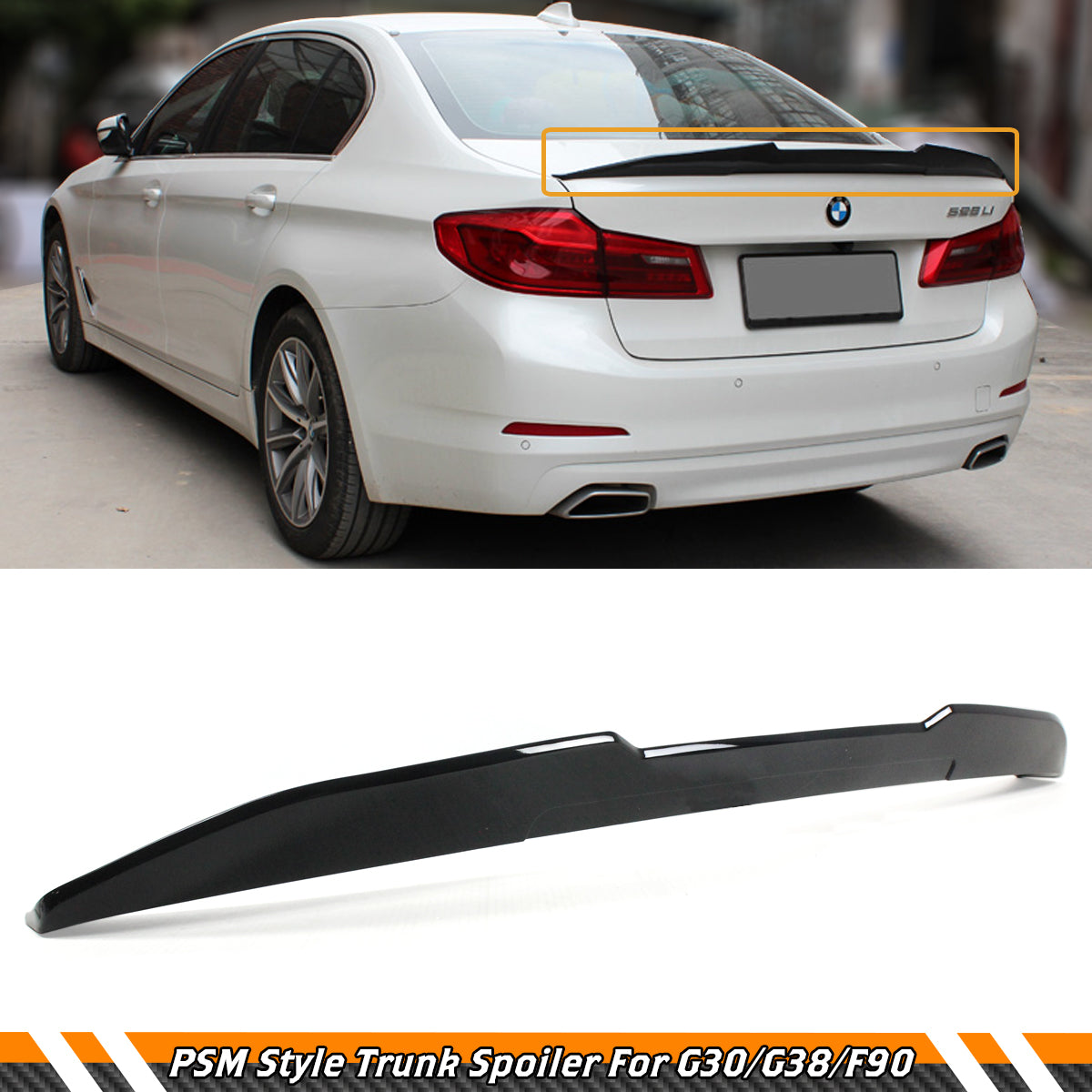 G30 G38 F90 BMW Spoiler Glossy Black 2017-2021