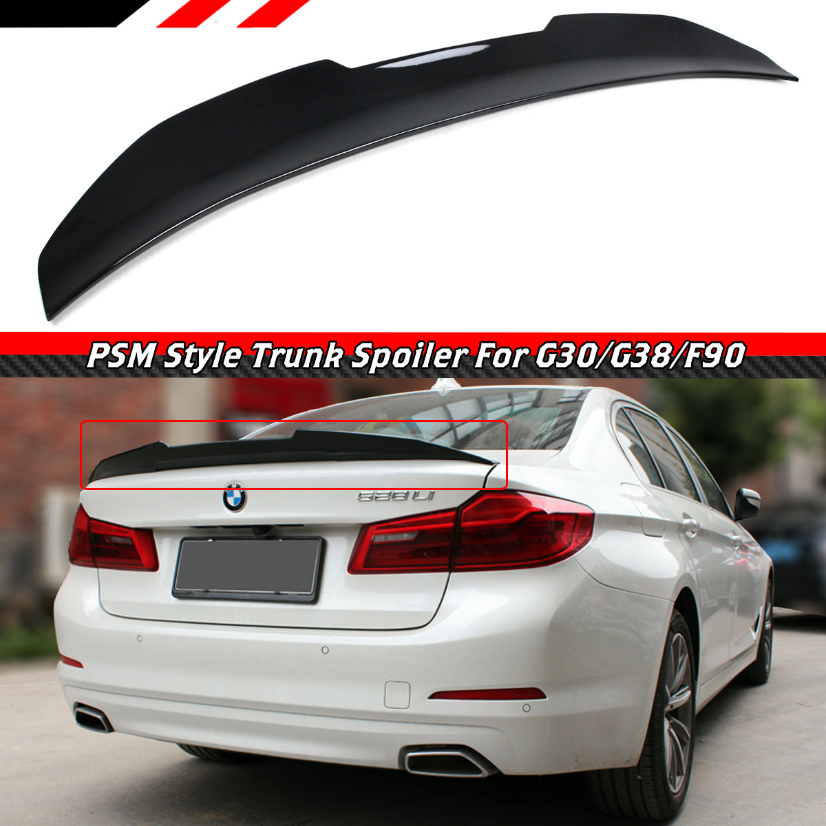 G30 G38 F90 BMW Spoiler Glossy Black 2017-2021