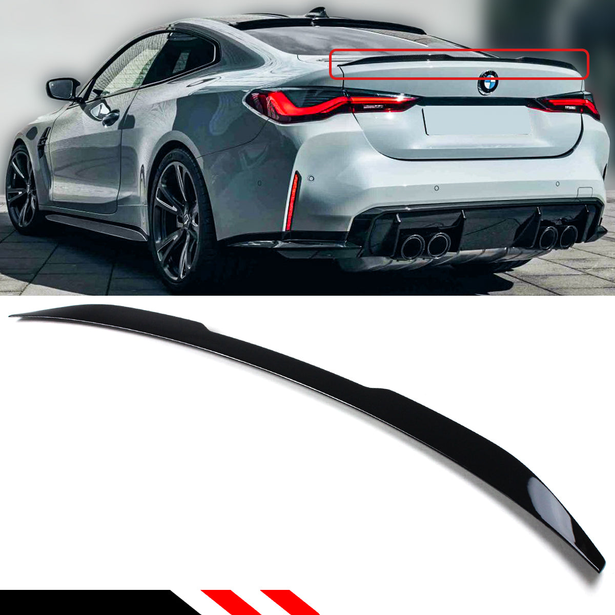 G22 4 Series BMW Glossy Black Trunk Spoiler 2021-2023