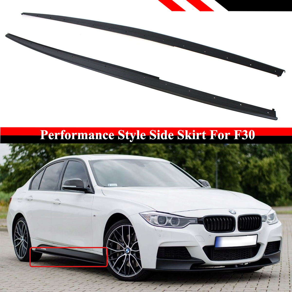 3 Series BMW Side Skirt Matte Black 2012-2018