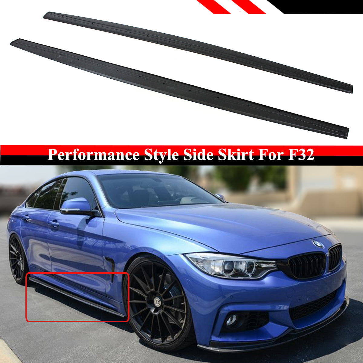 4 Series BMW Side Skirt Matte Black 2014-2020