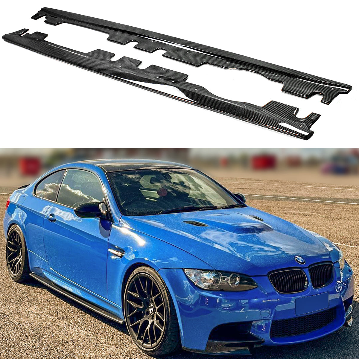 E92 E93 M3 BMW Carbon Fiber Sideskirt Extensions (2008-2013)