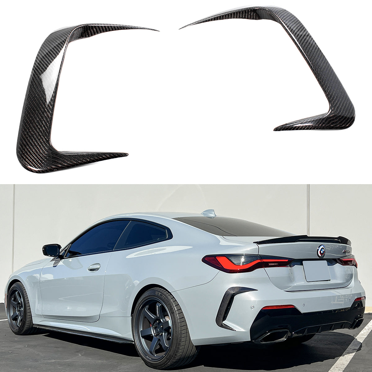 G22 G23 BMW Carbon Fiber Rear Bumper Trims 2021-2023