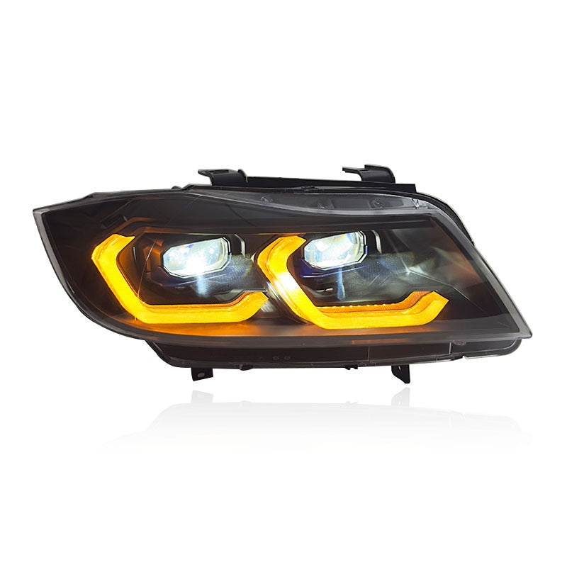 E90 3 Series Sedan Laser Style LED Headlights V2 w/Start Up Sequence (2005 - 2012 Halogen & Xenon)