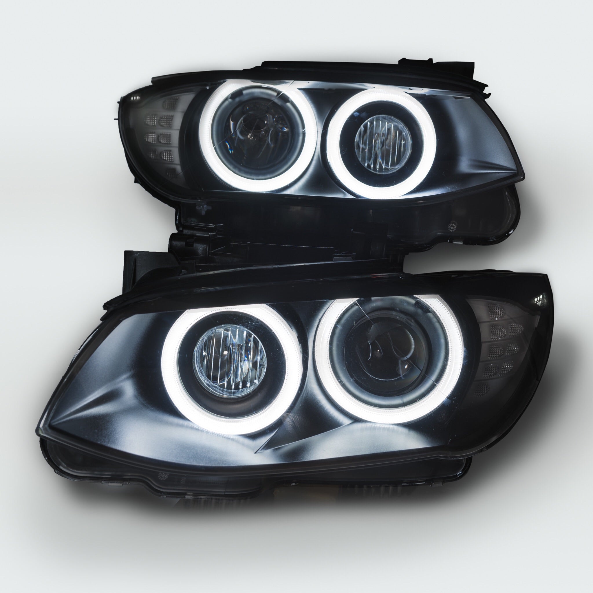 READY TO SHIP PRE-BUILT LCI E92 E93 3 Series Coupe & Convertible Round Ring Headlights (2011 - 2013 Only)