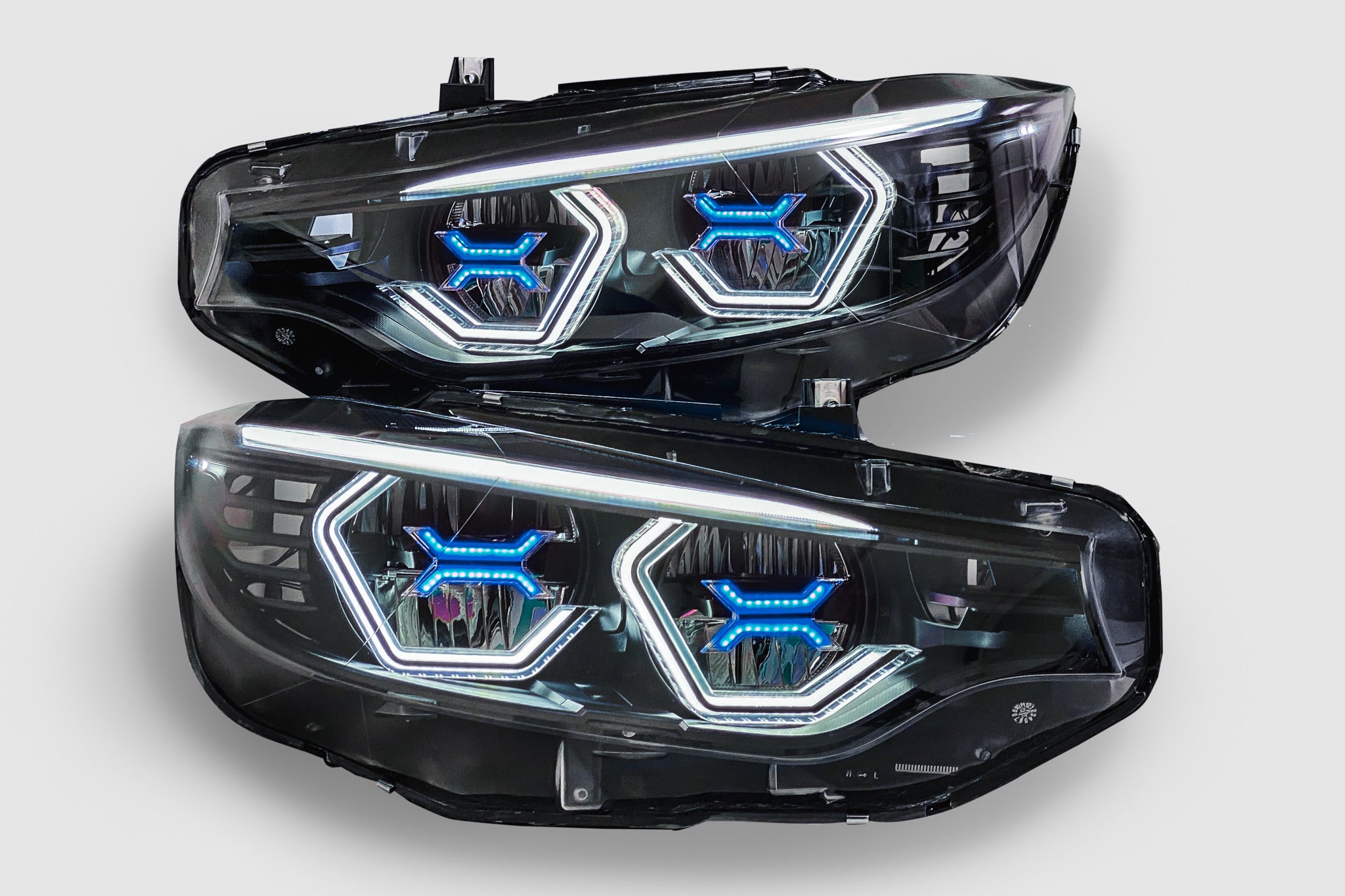 PRE-BUILT F8X F80 M3 F82 F83 M4 F32 F36 Vision Concept Headlights With Blue Concept X (2014 - 2017 LED Headlights Only)